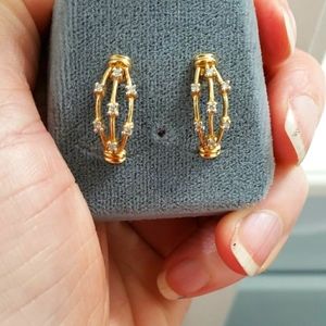 Gold diamond earrings